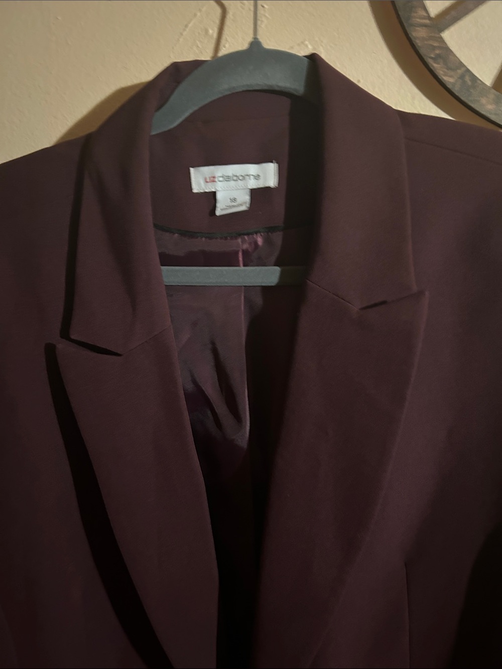 Liz Claiborne Deep Plum Tailored Blazer